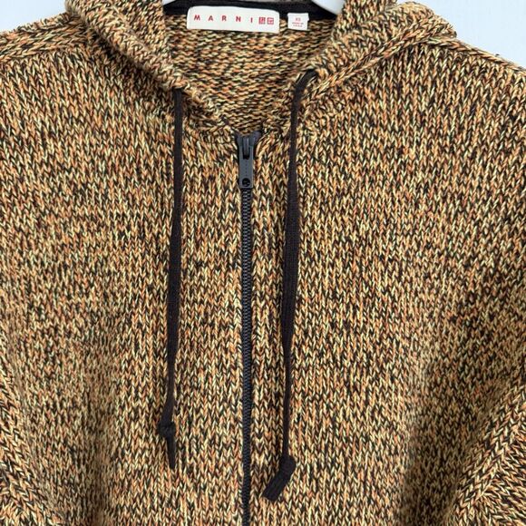 Marni x Uniqlo Womens Sweater XS Wool Blend Hooded Full Zip Oversized Knit - Picture 3 of 10